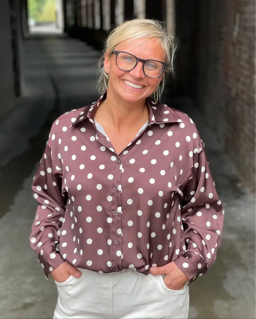 Chemisier satin à pois