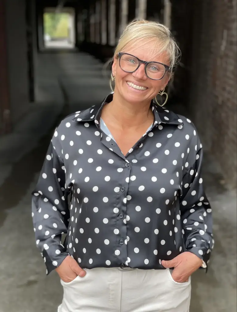 Chemisier satin à pois