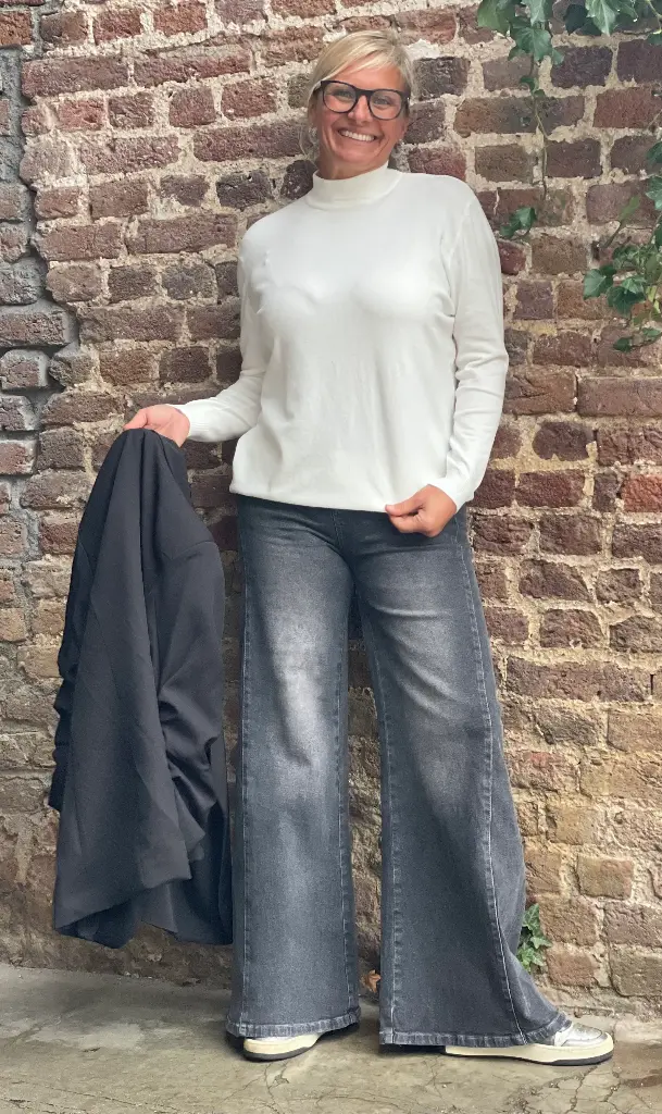 Jeans large gris