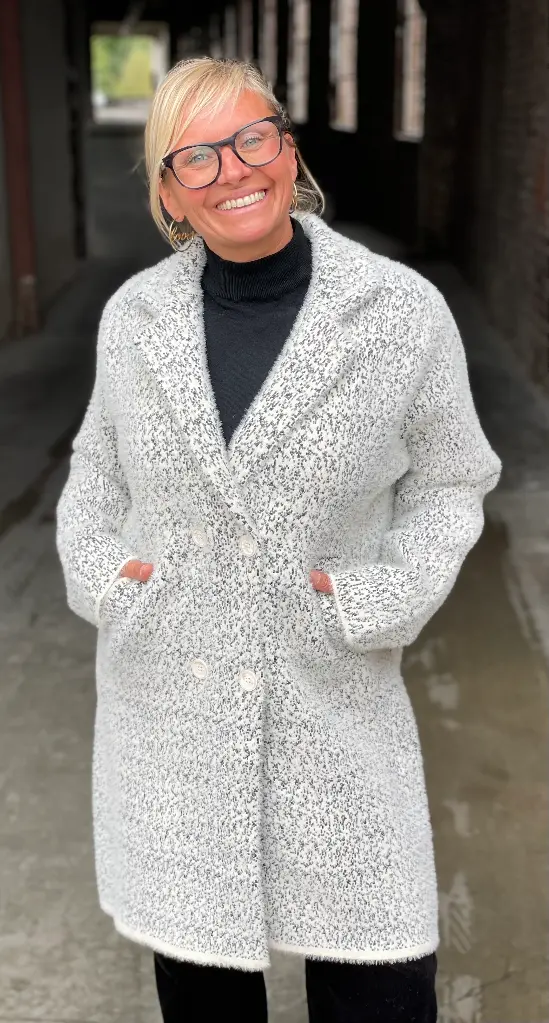 Manteau laine chiné