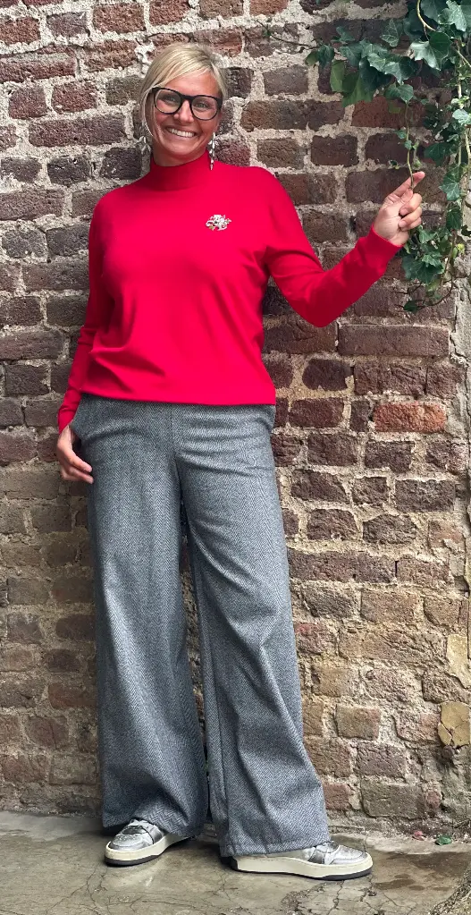 Pantalon Petits Chevrons Ceinture