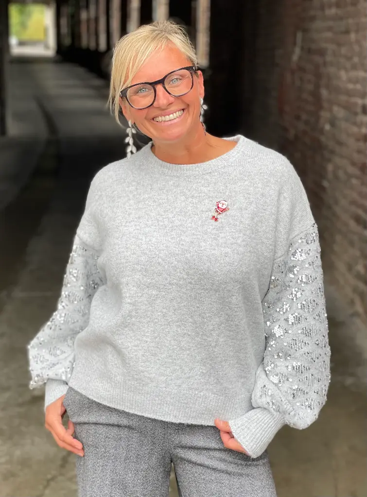 Pull manches Sequins