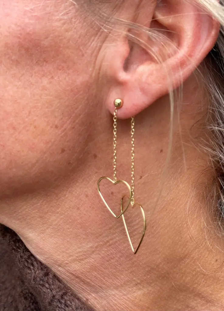 Boucles d'oreilles Chaînes Coeurs n°212