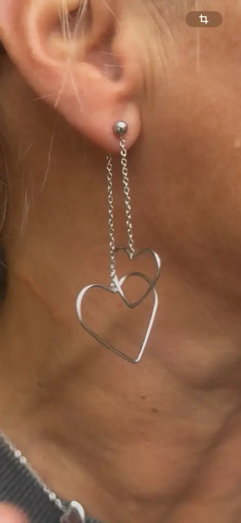 Boucles d'oreilles Chaînes Coeurs n°212