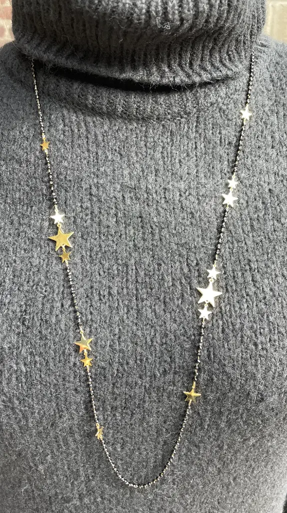 Collier long Quarts Etoiles 