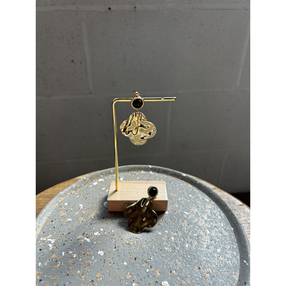 Boucles d'oreilles trèfle martelé n°76