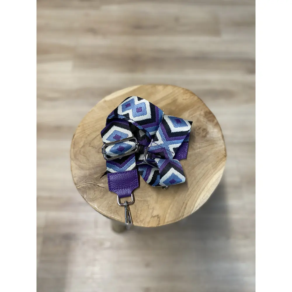 Lanière Croix Losanges Attaches Argentées