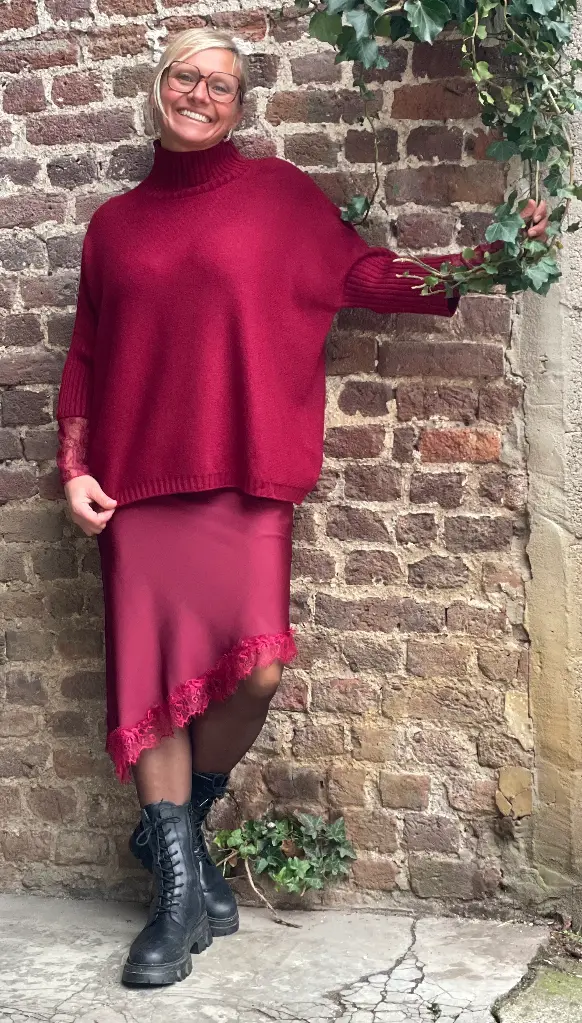 Jupe satin asymétrique