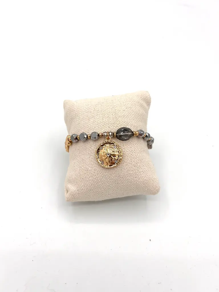Bracelet médaillon strass pendant n°228