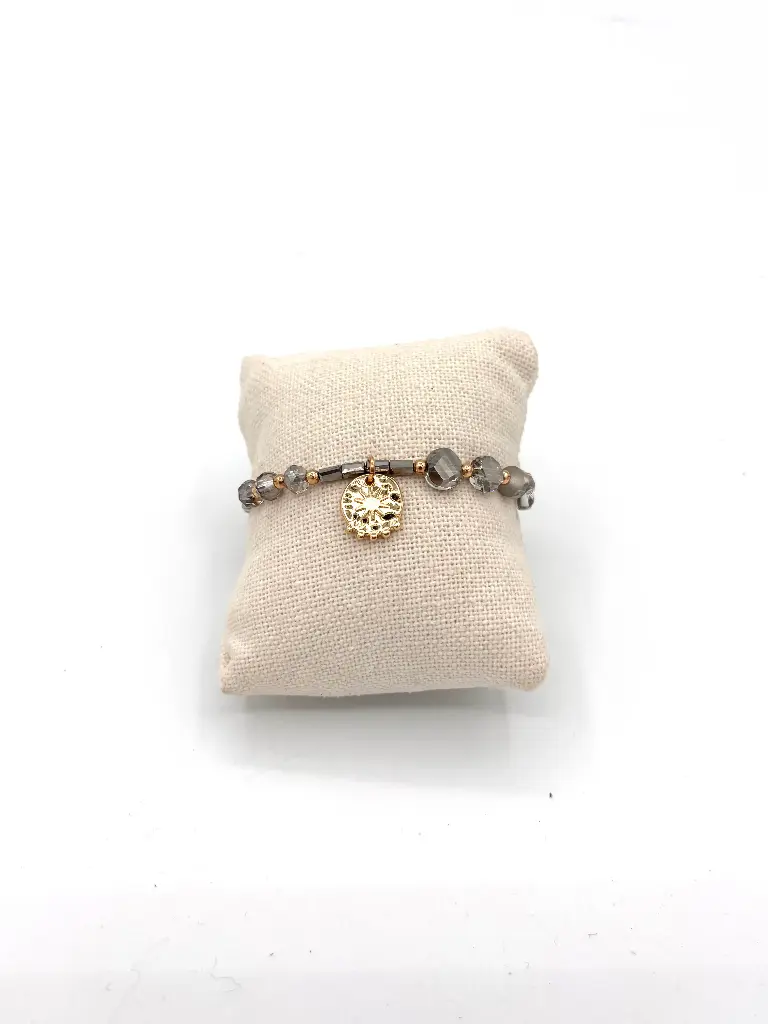 Bracelet plaque soleil n°278 (Gris)