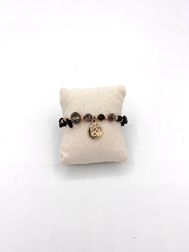 Bracelet médaillon tête n°285 (Noir) 