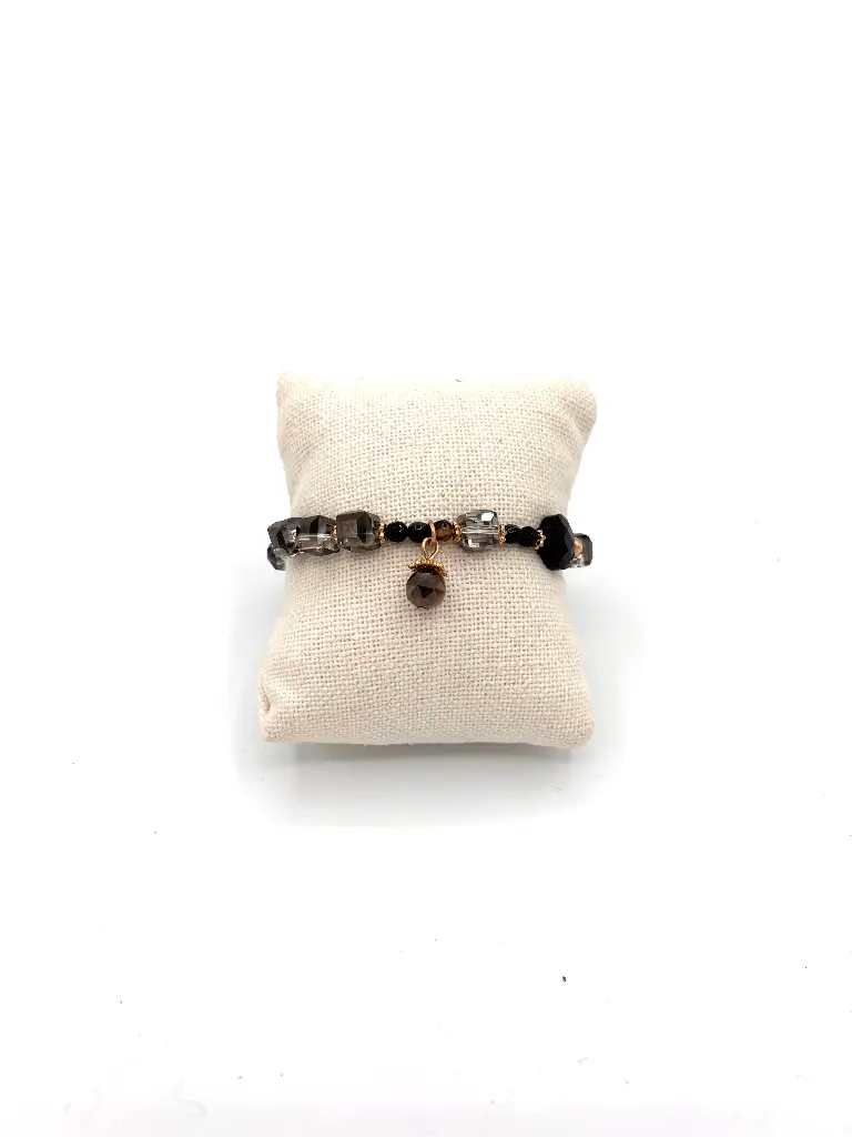 Bracelet perles carrées diamants n°286 (Noir)