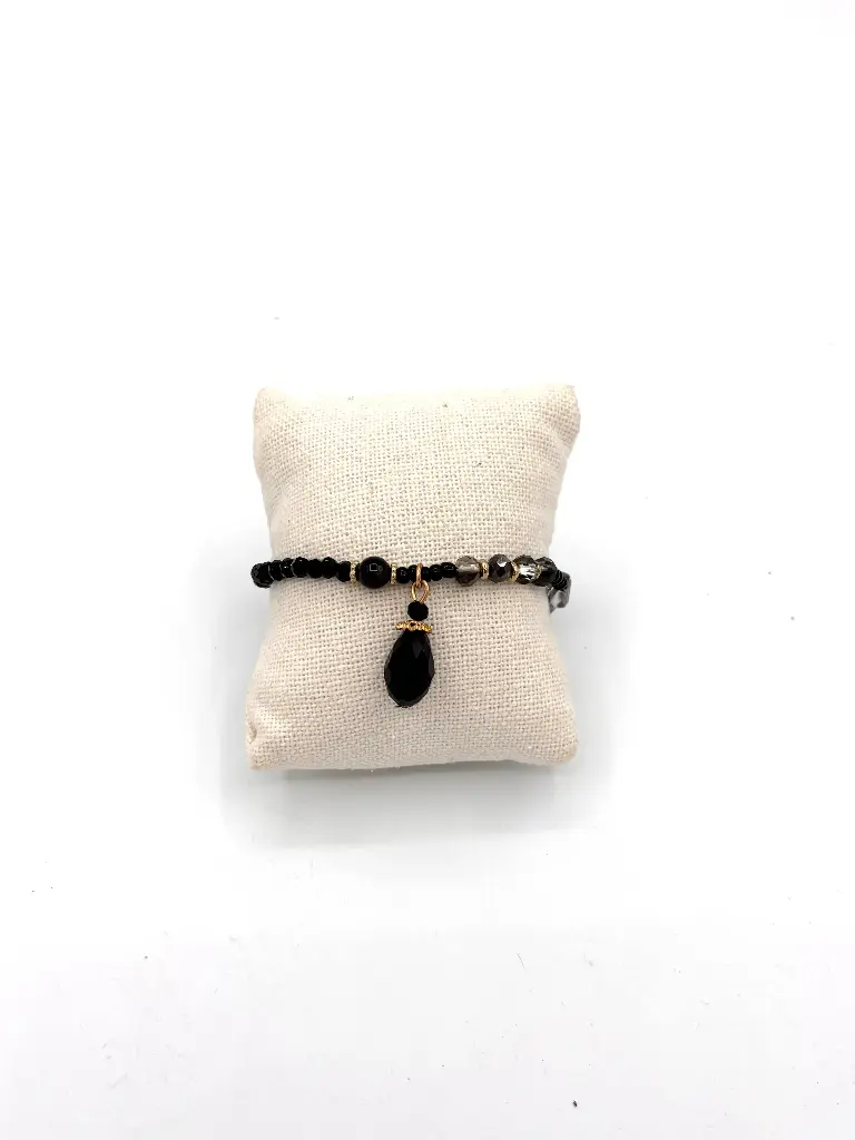 Bracelet grosse perle pendante n°287 (Noir)