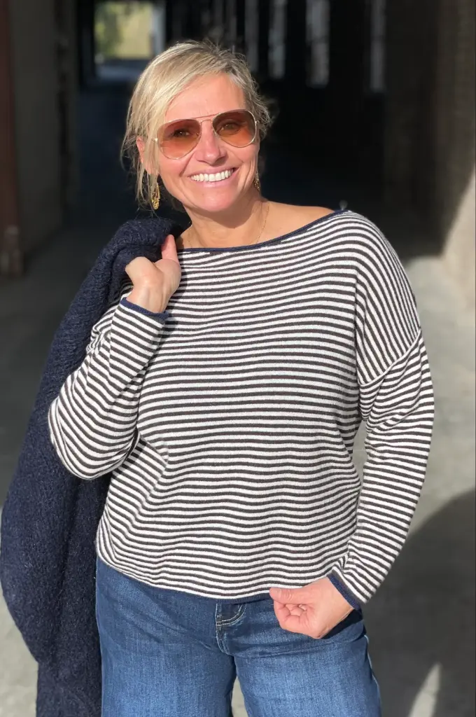 Pull marin col bateau