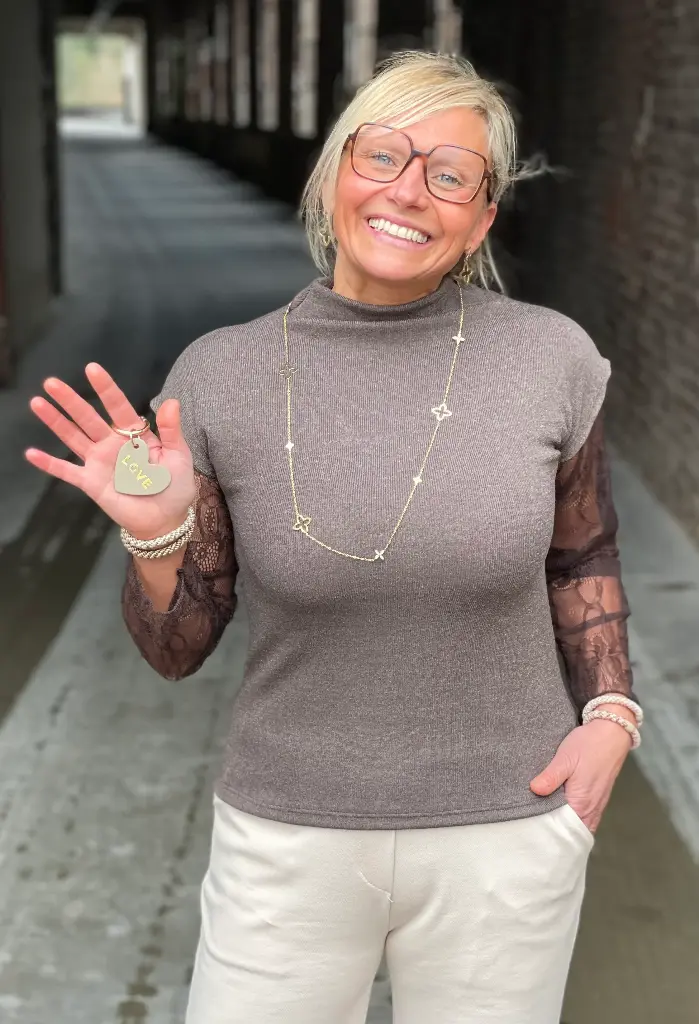 Porte clefs Coeur Love Doré