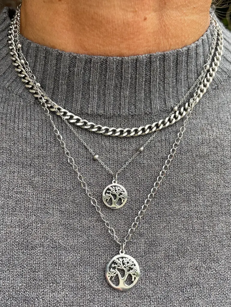 Collier triple rangs arbre de vie AQY2201