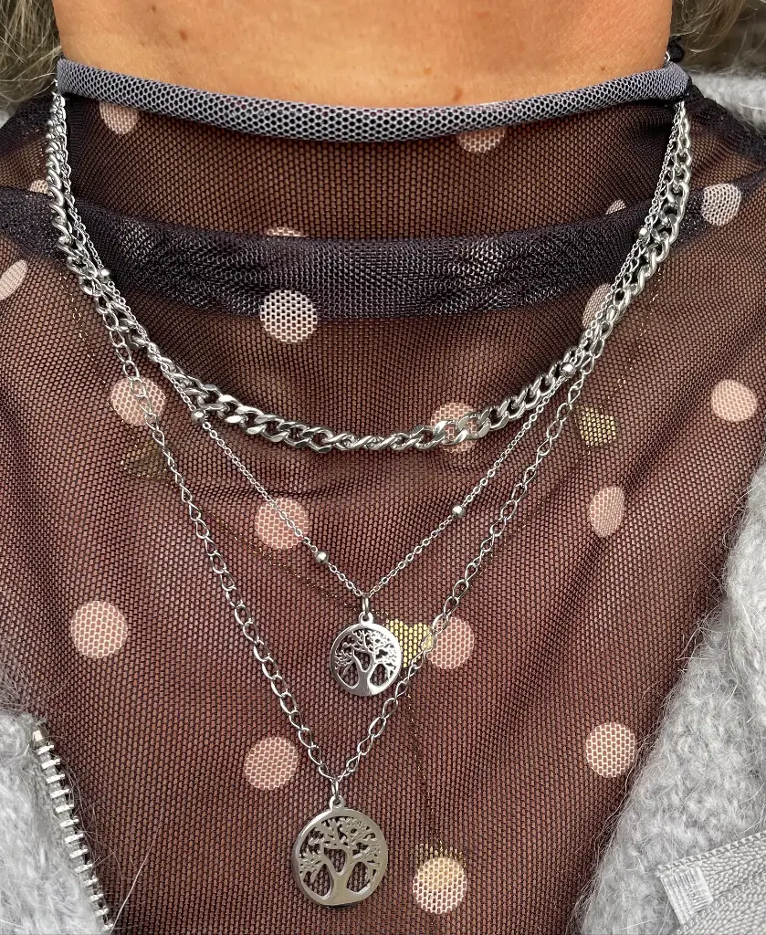 Collier triple rangs arbres de vie AQY2201