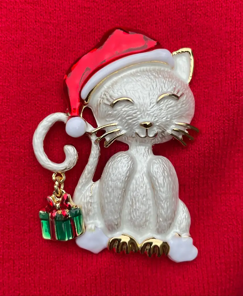 Broche aimant chat de Noël