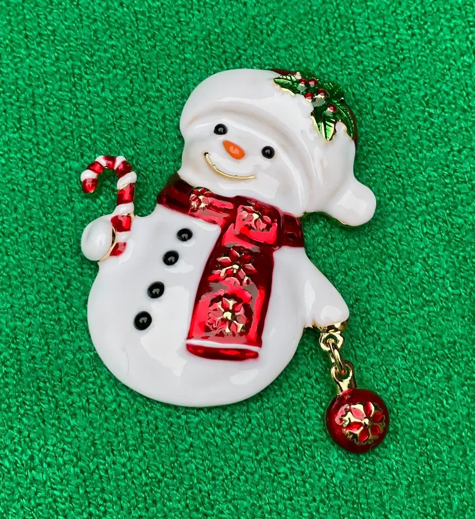 Broche aimant bonhomme de neige boule