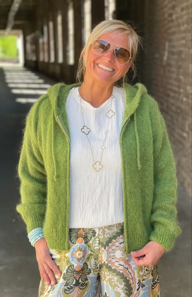 Gilet Mohair Capuche manches longues