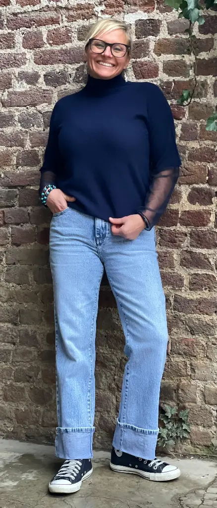 Jeans Grands bords retournés