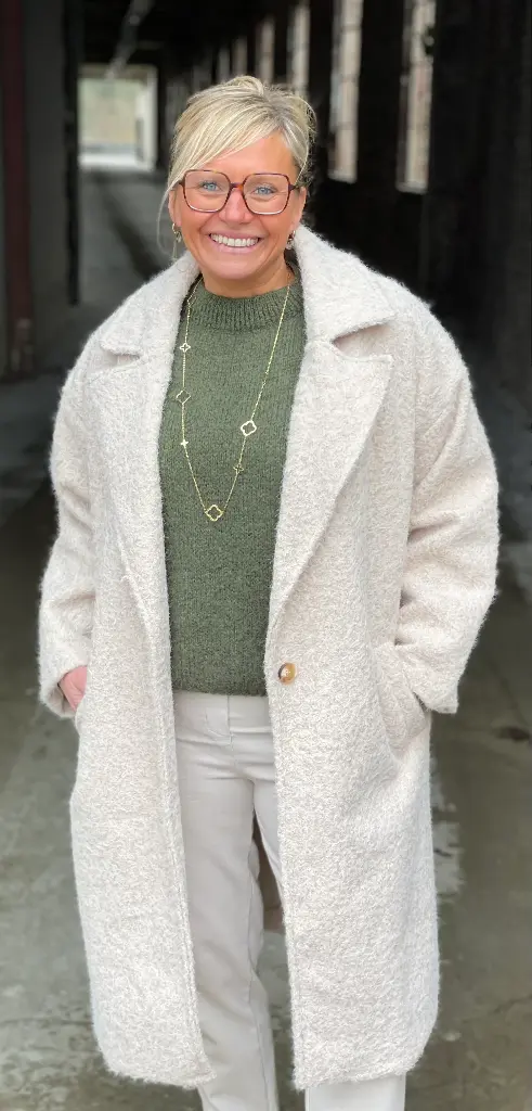 Manteau ample laine bouillie 