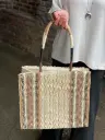 Cabas Rafia Toile Transat