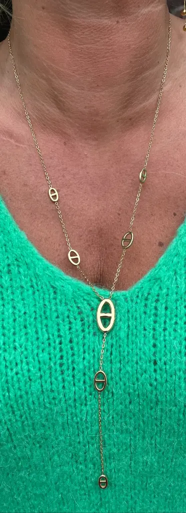 Collier chaîne double rang Boutons