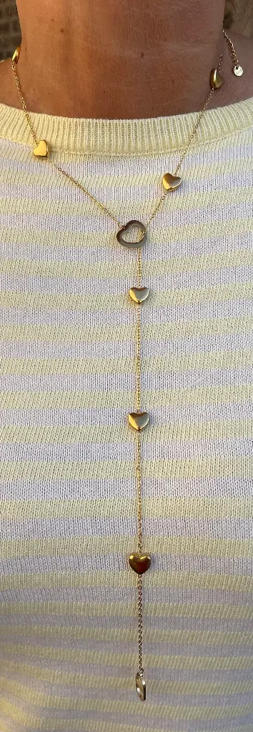 Collier chaîne pendant coeurs "CD" RZ2502