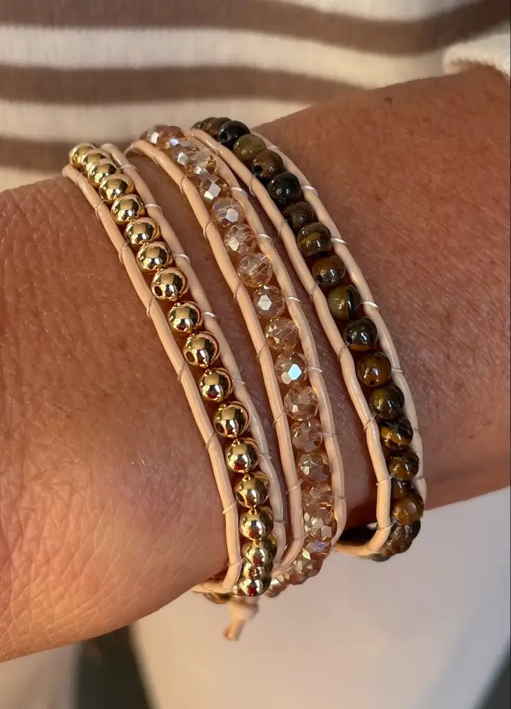 Bracelet 3 tours billes 2301