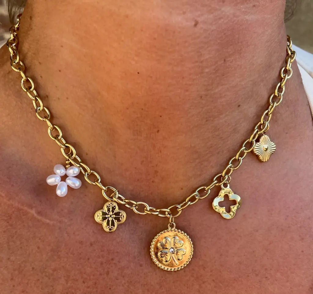 Collier chaîne Breloques pièce K1026