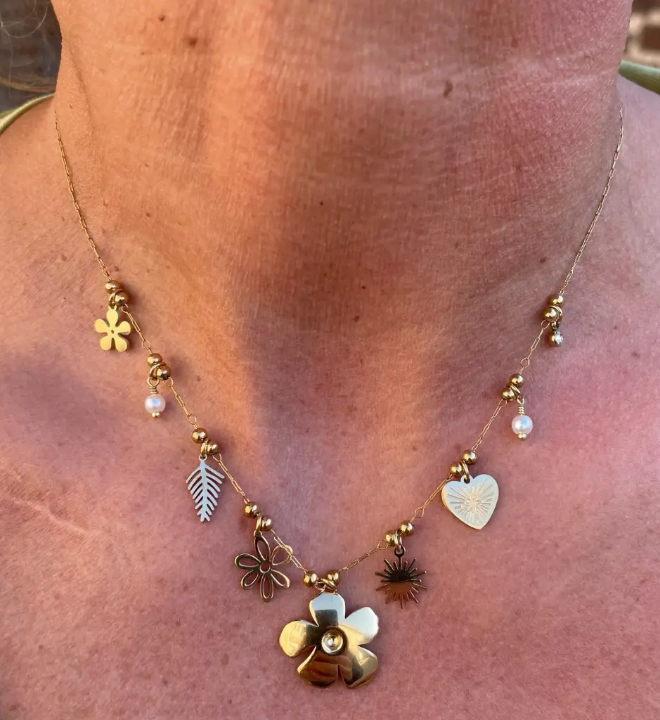 Collier chaîne breloques 