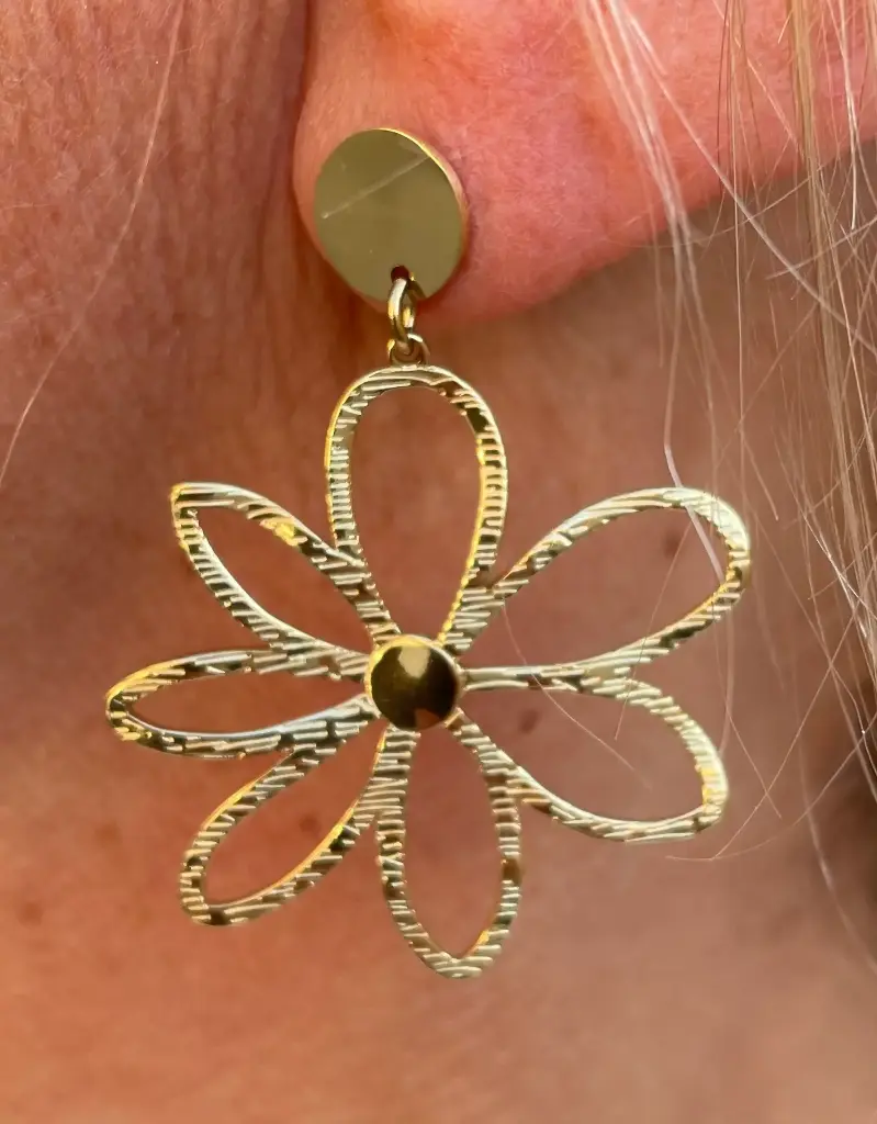 Boucles d'oreilles Fleurs brossée n°237
