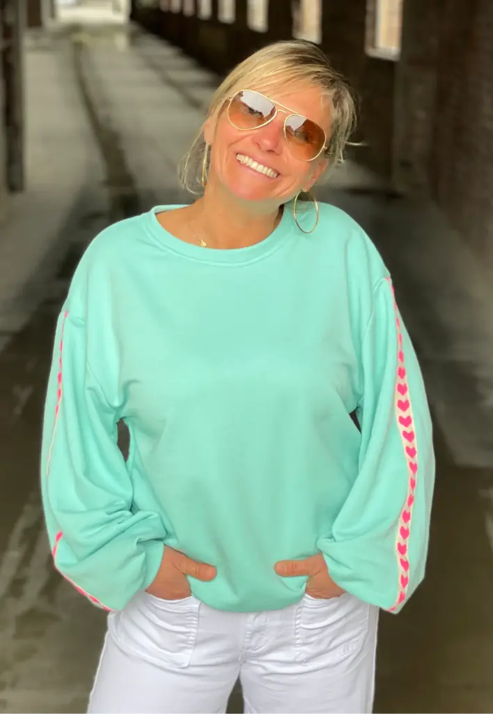 Sweat coeurs manches