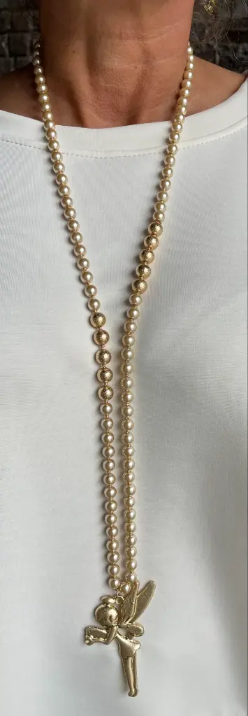 Collier long perles fée 