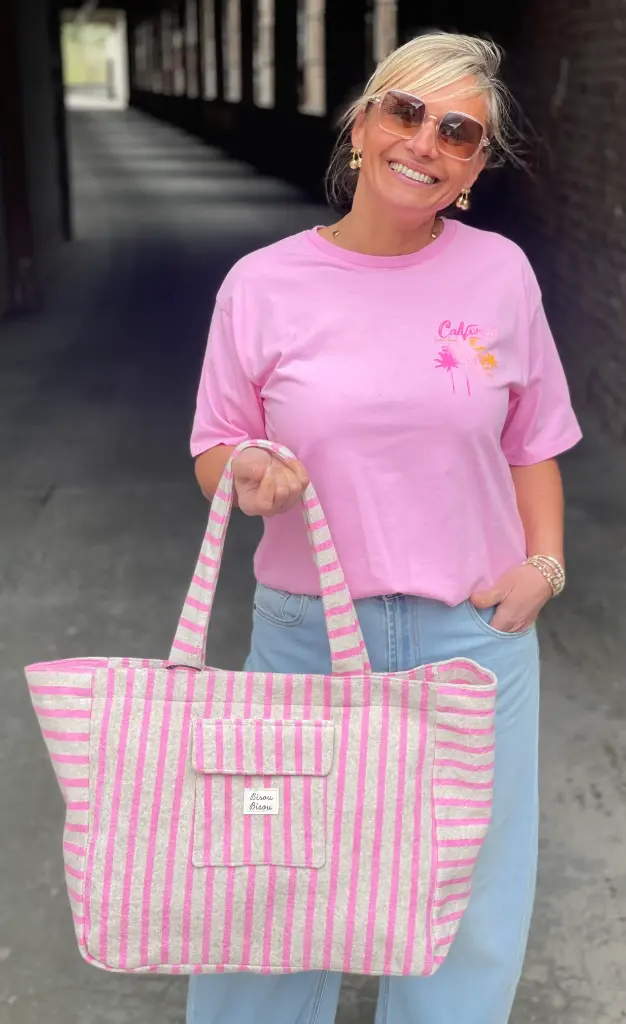 Sac Cabas Rayé bisou bisou