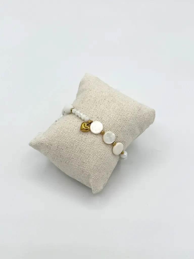 Bracelet 3 ronds coeur n°125( blanc)