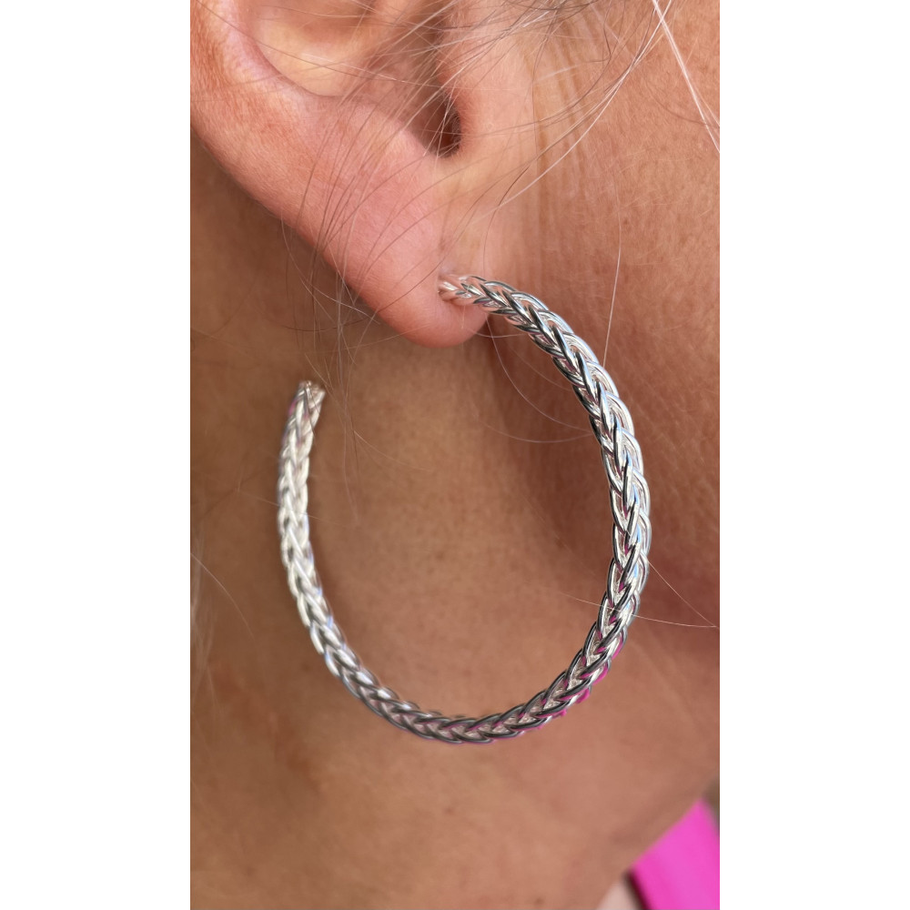 Boucle d'oreilles Créoles chaîne n°66