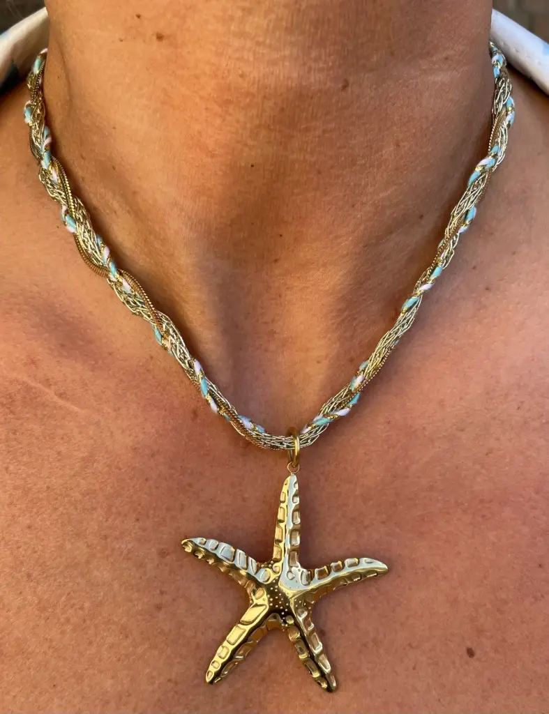 Collier tressé Etoile de mer K1082