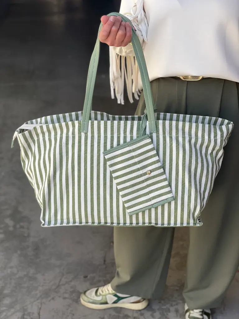 Cabas Trapèze rayé