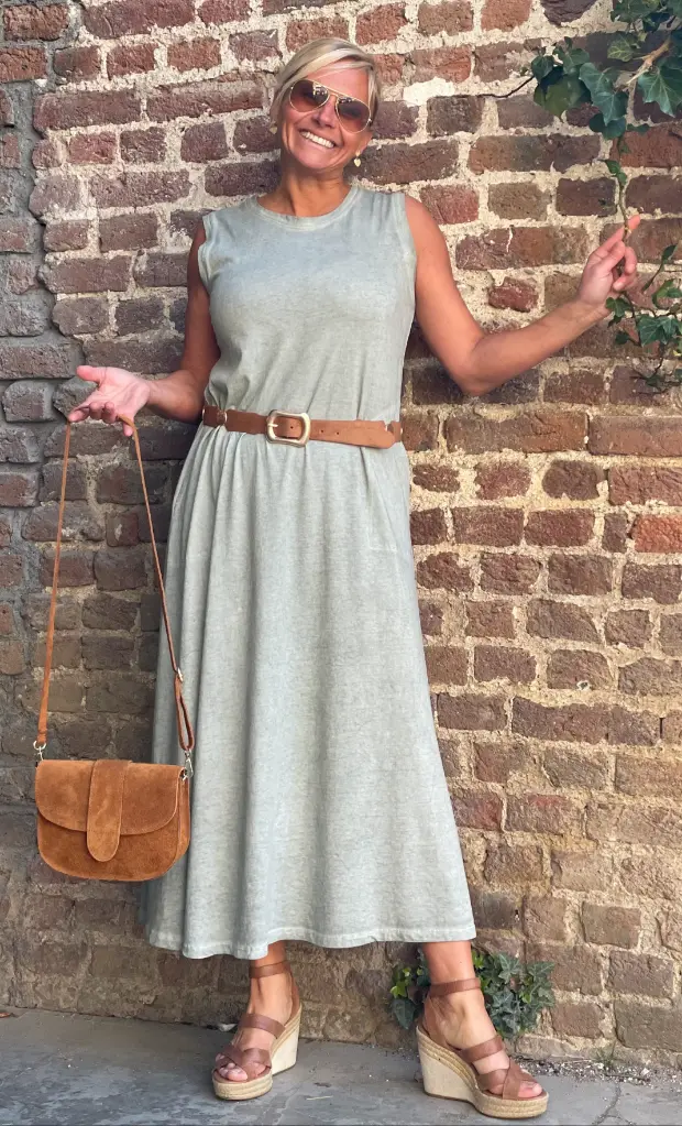 Robe longue coton délavé