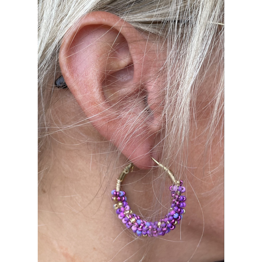 Boucles d'oreilles anneaux Grelots N°64