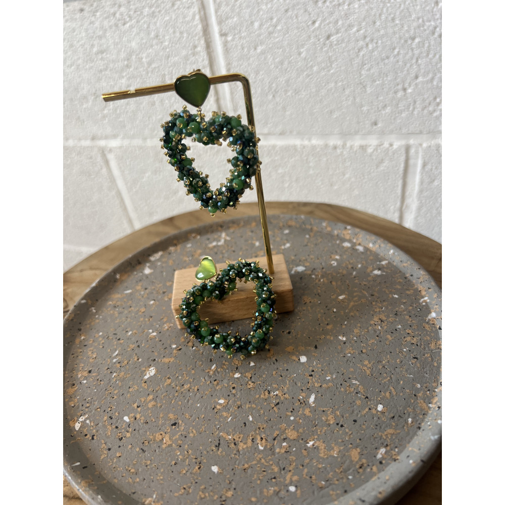 Boucles d'oreilles Coeurs Multis-perles n°27