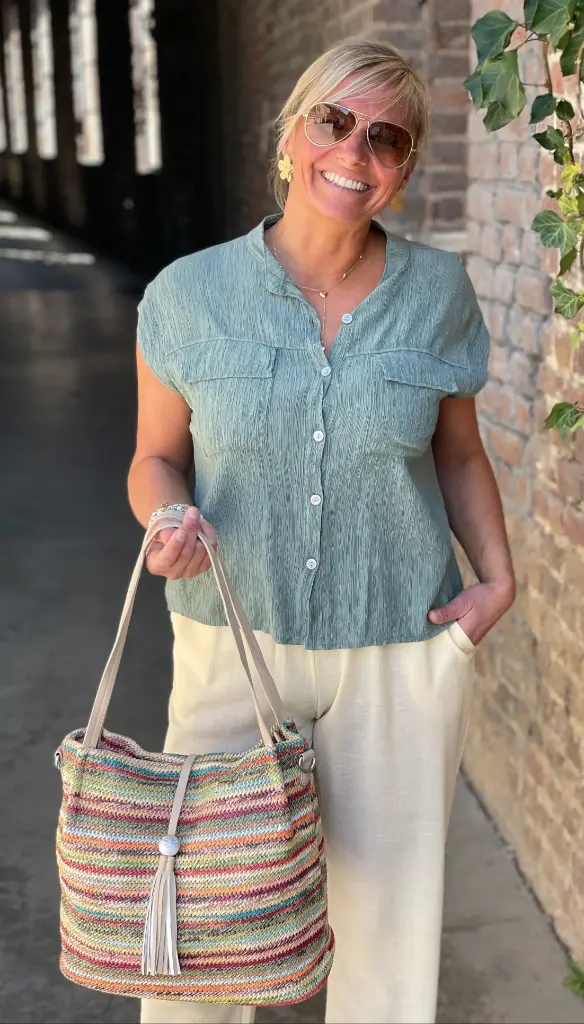 Chemisier sans manches Crêpon