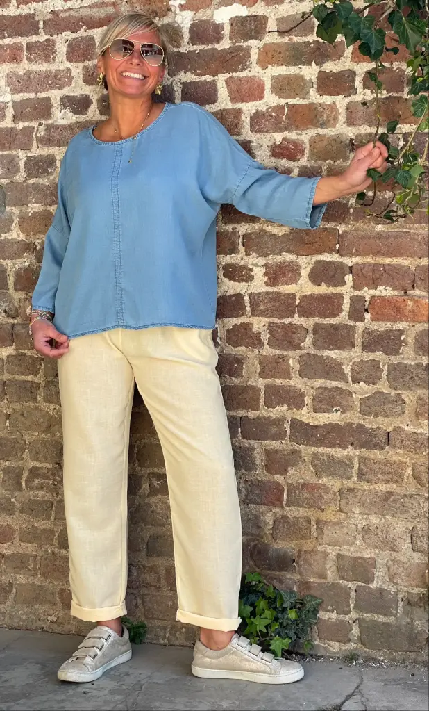 Pantalon Carotte Trame