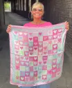 Foulard carré damier coeurs
