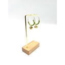 Boucles doreilles creoles perles disques n91