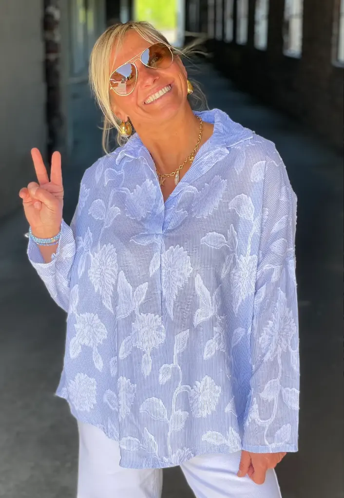 Blouse lignée dévoré