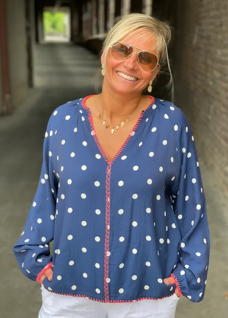 Blouse Pois coutures Fluo