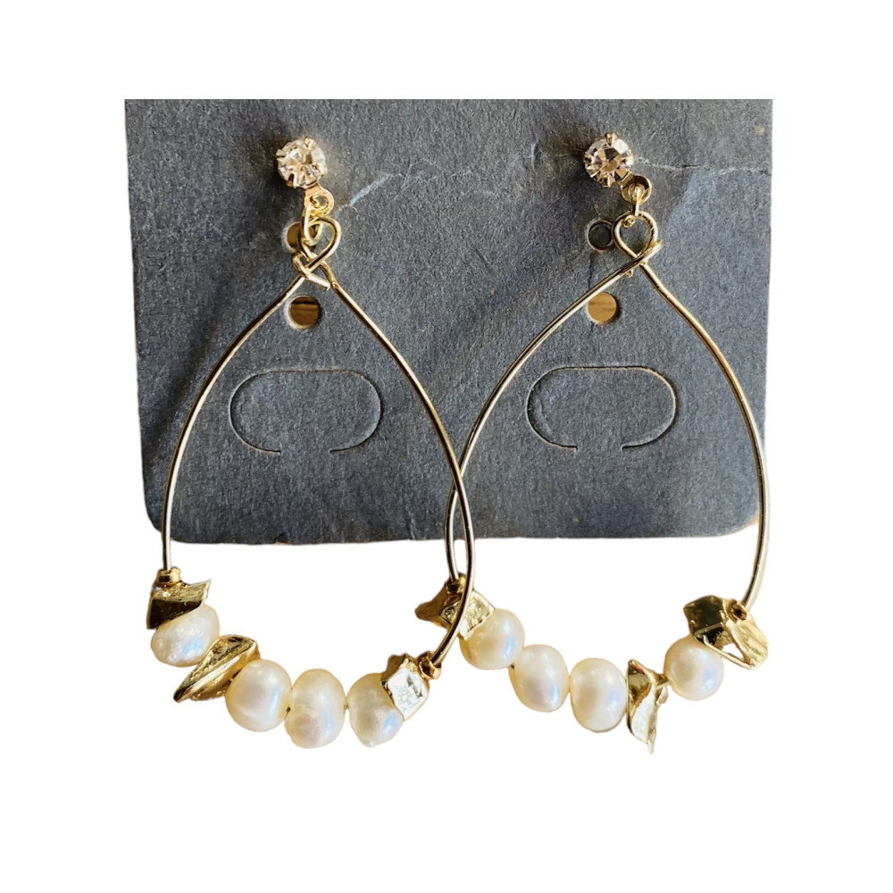Boucles d'oreilles goutte/pierres n°2